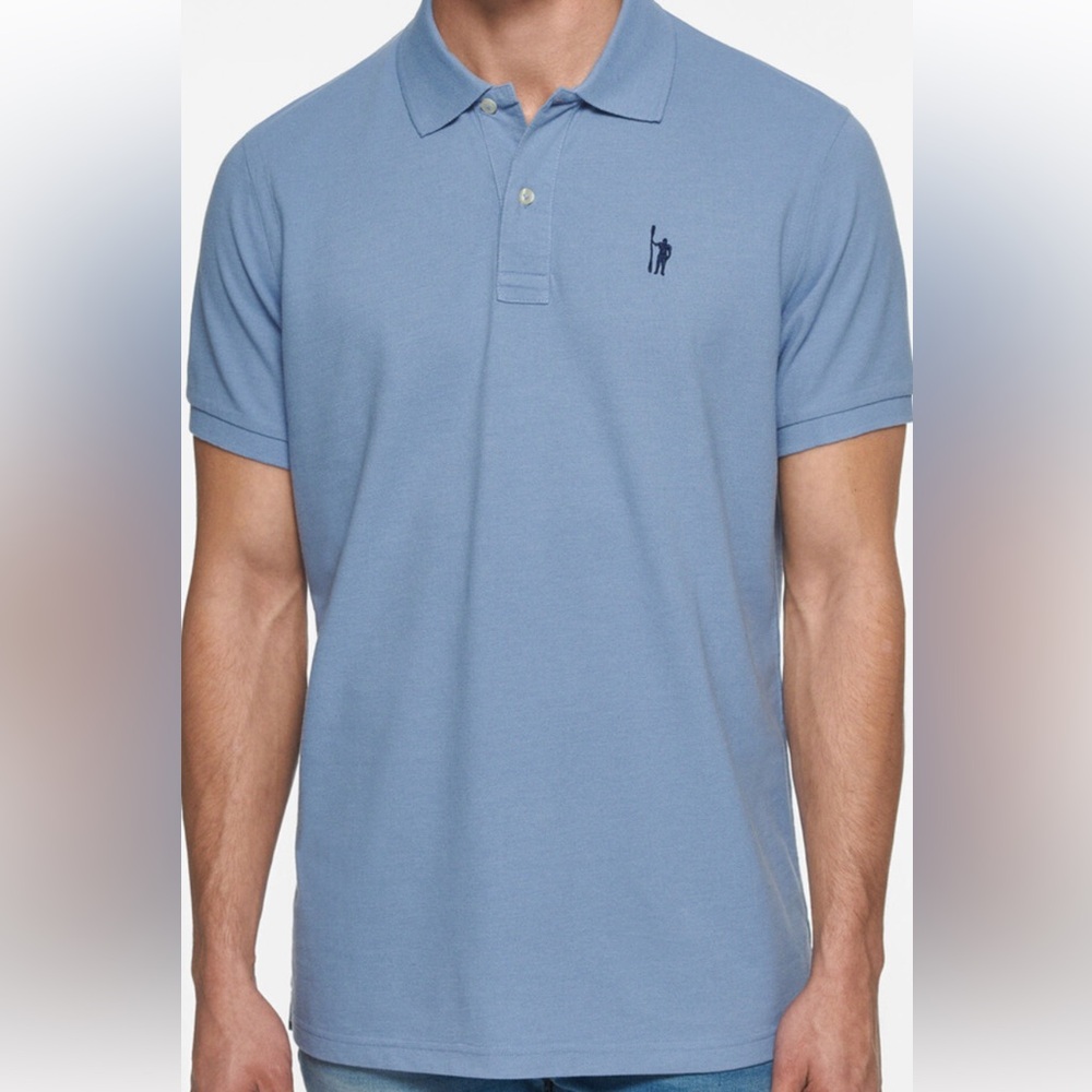 Men's Light Blue Polo Shirt with Embroidered Logo listed for 88